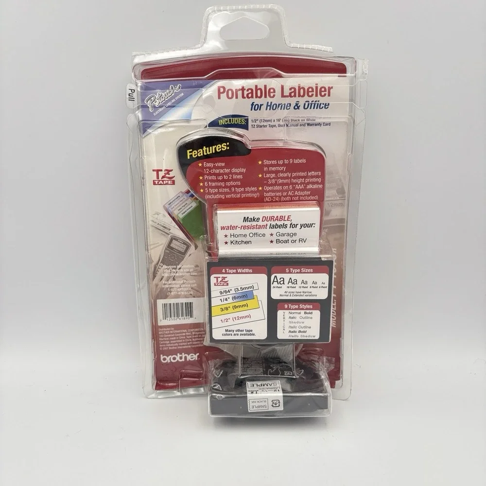Brother Portable Labeler Label Maker Model PT-1010R Home Office